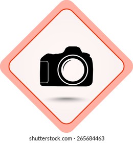 Photo camera sign icon, vector illustration. Flat design style 