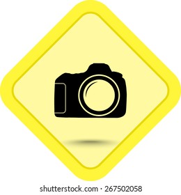 Photo camera sign icon, vector illustration. Flat design style 
