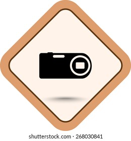 Photo camera sign icon, vector illustration. Flat design style 