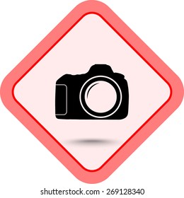 Photo camera sign icon, vector illustration. Flat design style 