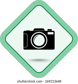 Photo camera sign icon, vector illustration. Flat design style 
