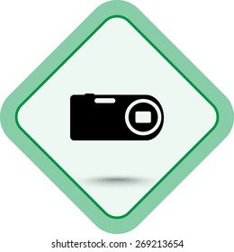 Photo camera sign icon, vector illustration. Flat design style 