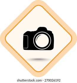 Photo camera sign icon, vector illustration. Flat design style 