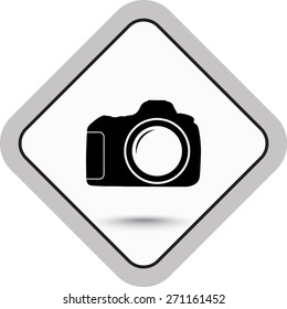 Photo camera sign icon, vector illustration. Flat design style 