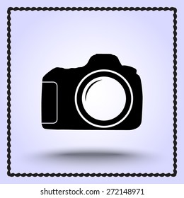 Photo camera sign icon, vector illustration. Flat design style 