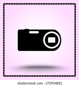 Photo camera sign icon, vector illustration. Flat design style 