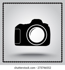 Photo camera sign icon, vector illustration. Flat design style 