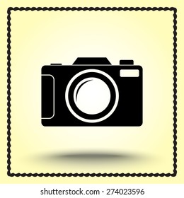 Photo camera sign icon, vector illustration. Flat design style 