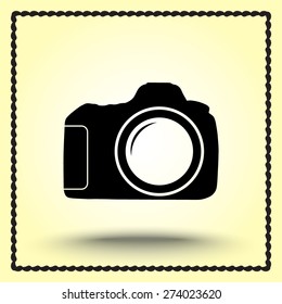 Photo camera sign icon, vector illustration. Flat design style 