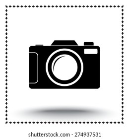 Photo camera sign icon, vector illustration. Flat design style 