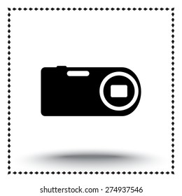 Photo camera sign icon, vector illustration. Flat design style 