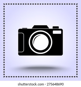 Photo camera sign icon, vector illustration. Flat design style 