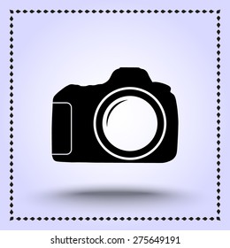 Photo camera sign icon, vector illustration. Flat design style 