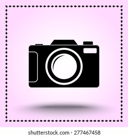 Photo camera sign icon, vector illustration. Flat design style 