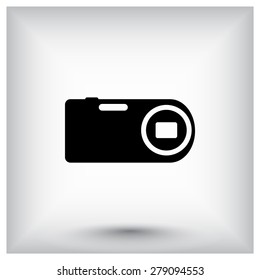 Photo camera sign icon, vector illustration. Flat design style 