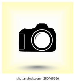 Photo camera sign icon, vector illustration. Flat design style 