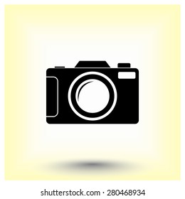 Photo camera sign icon, vector illustration. Flat design style 