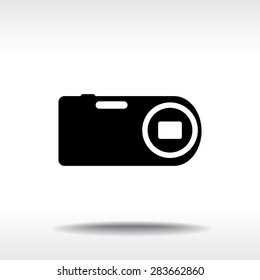 Photo camera sign icon, vector illustration. Flat design style 