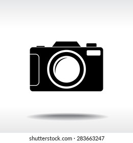 Photo camera sign icon, vector illustration. Flat design style 