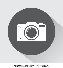 Photo camera sign icon, vector illustration. Flat design style 