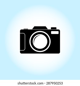 Photo camera sign icon, vector illustration. Flat design style 
