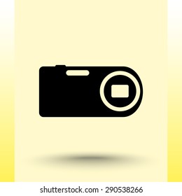 Photo camera sign icon, vector illustration. Flat design style 