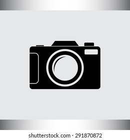 Photo camera sign icon, vector illustration. Flat design style 
