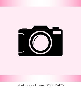 Photo camera sign icon, vector illustration. Flat design style 