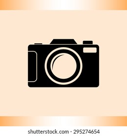 Photo camera sign icon, vector illustration. Flat design style 