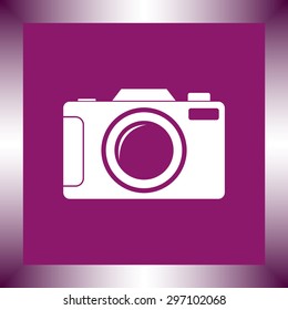 Photo camera sign icon, vector illustration. Flat design style 