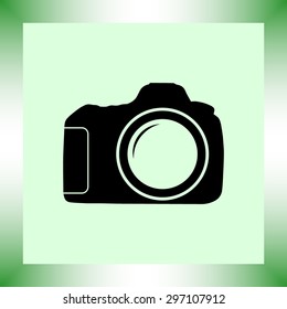 Photo camera sign icon, vector illustration. Flat design style 