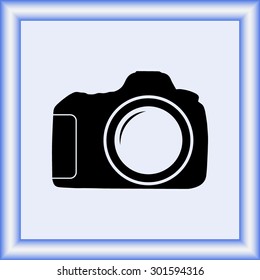 Photo camera sign icon, vector illustration. Flat design style 