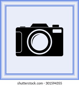 Photo camera sign icon, vector illustration. Flat design style 