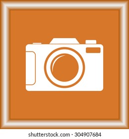 Photo camera sign icon, vector illustration. Flat design style 
