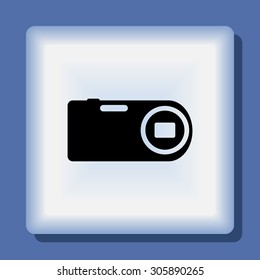 Photo camera sign icon, vector illustration. Flat design style 