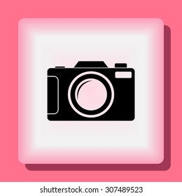 Photo camera sign icon, vector illustration. Flat design style 