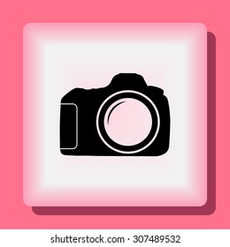 Photo camera sign icon, vector illustration. Flat design style 