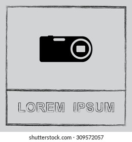 Photo camera sign icon, vector illustration. Flat design style 