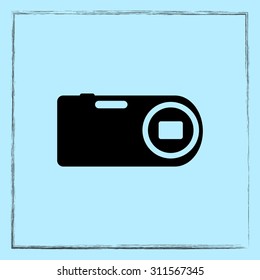 Photo camera sign icon, vector illustration. Flat design style 