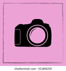Photo camera sign icon, vector illustration. Flat design style 