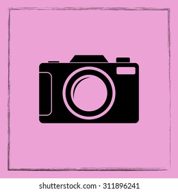 Photo camera sign icon, vector illustration. Flat design style 