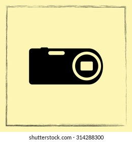 Photo camera sign icon, vector illustration. Flat design style 