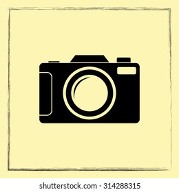 Photo camera sign icon, vector illustration. Flat design style 