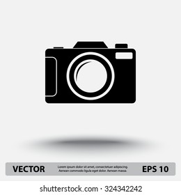 Photo camera sign icon, vector illustration. Flat design style 