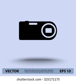 Photo camera sign icon, vector illustration. Flat design style 