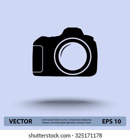 Photo camera sign icon, vector illustration. Flat design style 