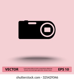 Photo camera sign icon, vector illustration. Flat design style 