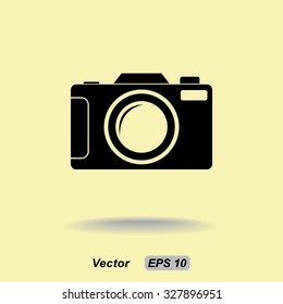 Photo camera sign icon, vector illustration. Flat design style 