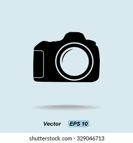 Photo camera sign icon, vector illustration. Flat design style 