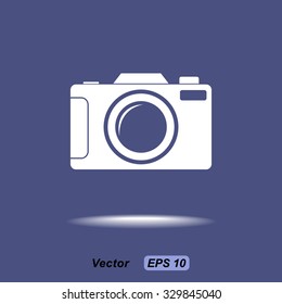 Photo camera sign icon, vector illustration. Flat design style 